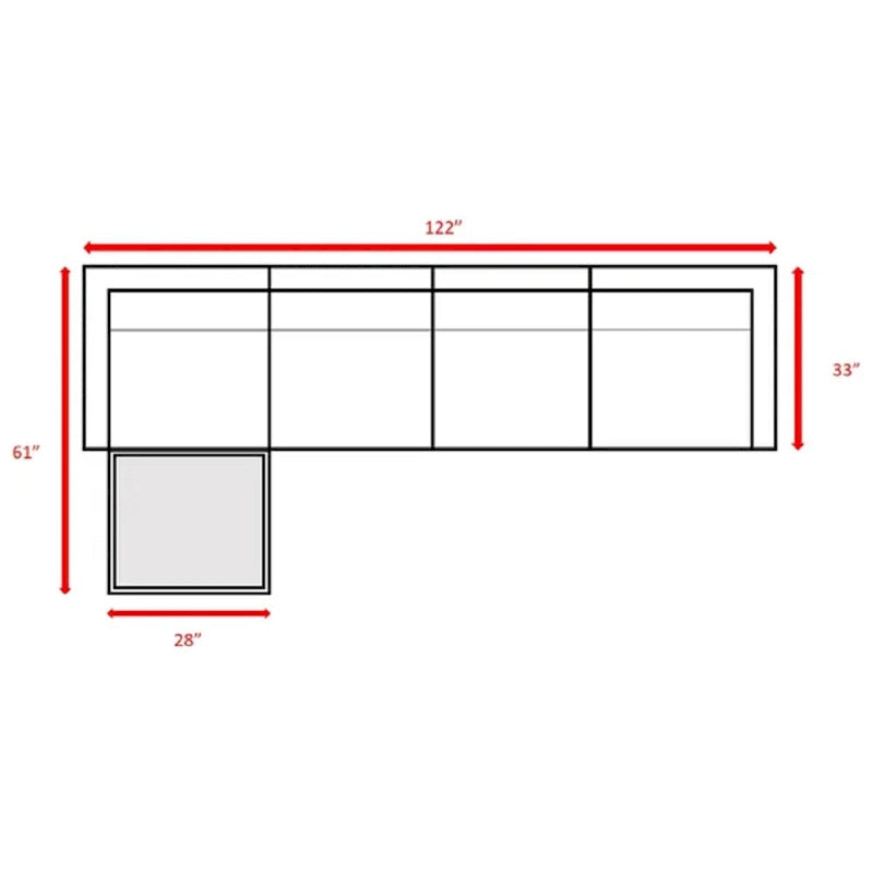 Groupe de sièges modulaires LSI 5 pièces en rotin avec coussins Sunbrella