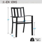 MAISON ARTS Ensemble de salle à manger de patio, table à pieds en U et chaises en métal, mobilier d'extérieur, 7 pièces