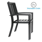MAISON ARTS Ensemble de salle à manger de patio, table à pieds en U et chaises en métal, mobilier d'extérieur, 7 pièces