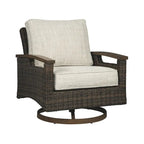 Fauteuils de jardin pivotants Paradise Trail marron moyen (lot de 2) – 32,5 L x 37 P x 37 H