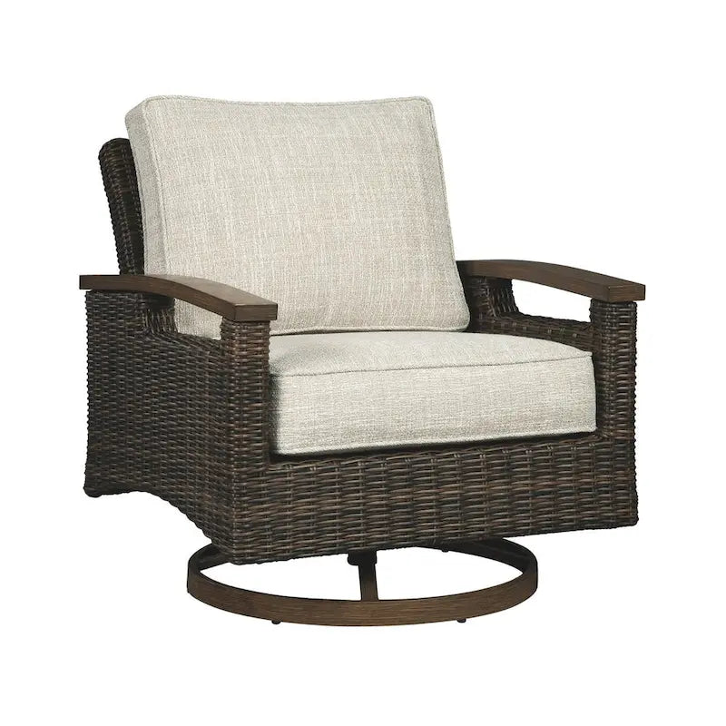 Fauteuils de jardin pivotants Paradise Trail marron moyen (lot de 2) – 32,5 L x 37 P x 37 H