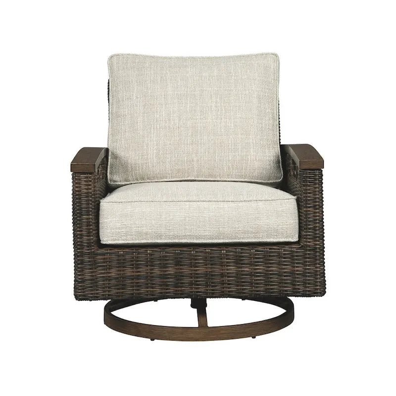 Fauteuils de jardin pivotants Paradise Trail marron moyen (lot de 2) – 32,5 L x 37 P x 37 H