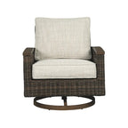 Fauteuils de jardin pivotants Paradise Trail marron moyen (lot de 2) – 32,5 L x 37 P x 37 H