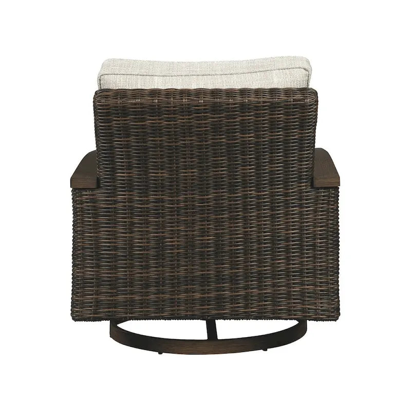 Fauteuils de jardin pivotants Paradise Trail marron moyen (lot de 2) – 32,5 L x 37 P x 37 H