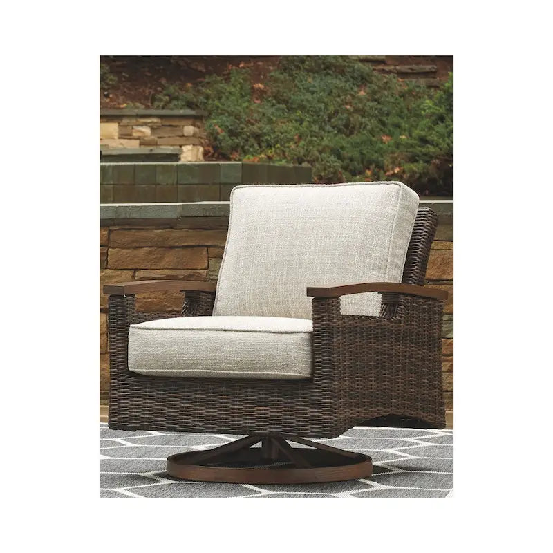 Fauteuils de jardin pivotants Paradise Trail marron moyen (lot de 2) – 32,5 L x 37 P x 37 H
