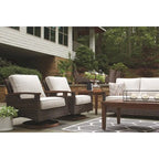 Fauteuils de jardin pivotants Paradise Trail marron moyen (lot de 2) – 32,5 L x 37 P x 37 H