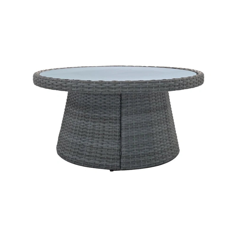 Abrihome Ensemble de 10 pièces de canapé en rotin pour l'extérieur, sectionnel semi-circulaire, gris clair