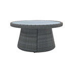 Abrihome Ensemble de 10 pièces de canapé en rotin pour l'extérieur, sectionnel semi-circulaire, gris clair