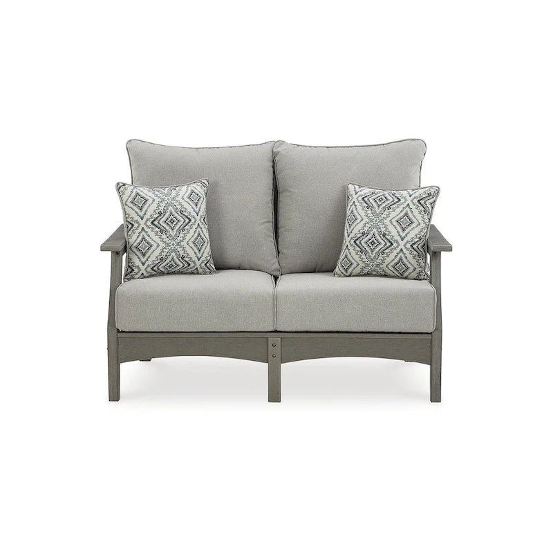 Signature Design by Ashley Visola Gray Ensemble de conversation de causeuse d'extérieur 4 pièces - 54W x 33D x 37H