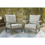 Signature Design by Ashley Visola Gray Ensemble de conversation de causeuse d'extérieur 4 pièces - 54W x 33D x 37H
