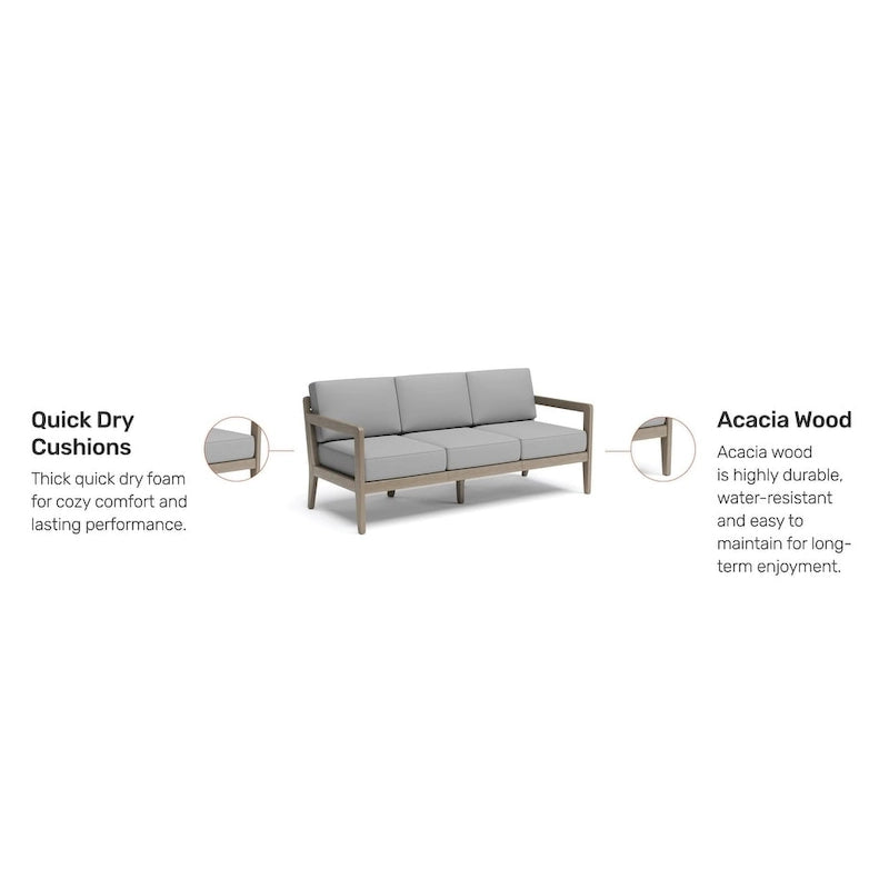 Homestyles Sustain Canapé d'extérieur en bois gris – 69 x 29 x 31