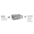 Homestyles Sustain Canapé d'extérieur en bois gris – 69 x 29 x 31