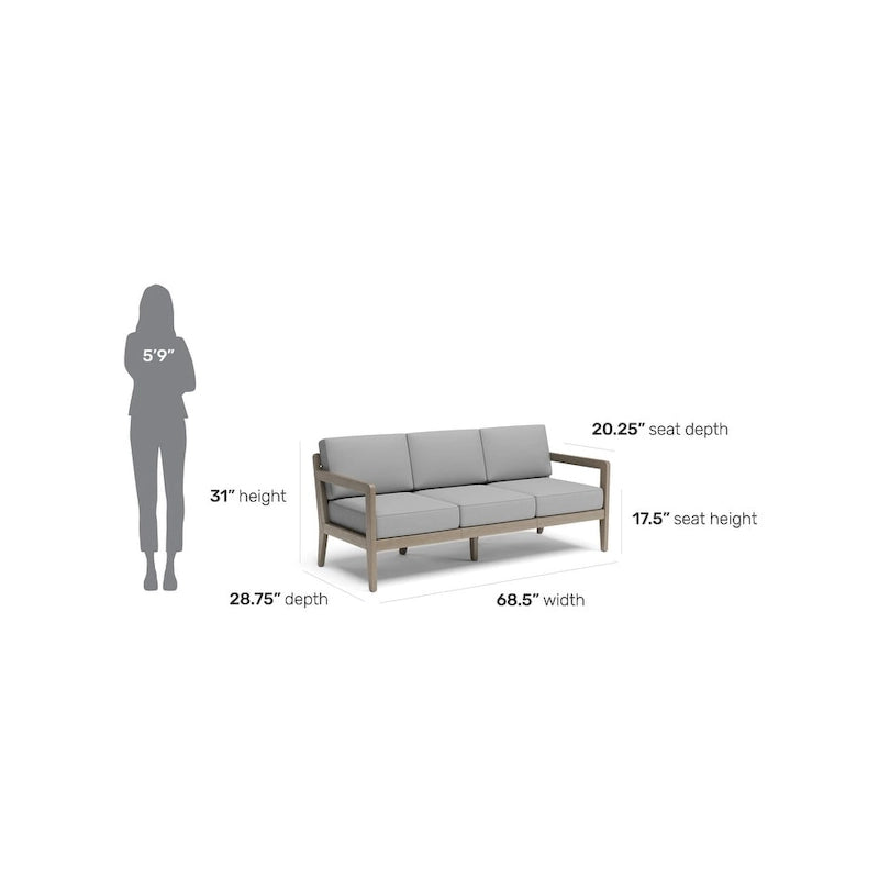 Homestyles Sustain Canapé d'extérieur en bois gris – 69 x 29 x 31