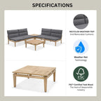 Ensemble de mobilier de jardin 6 pièces en teck FSC Amazonia Arnhou