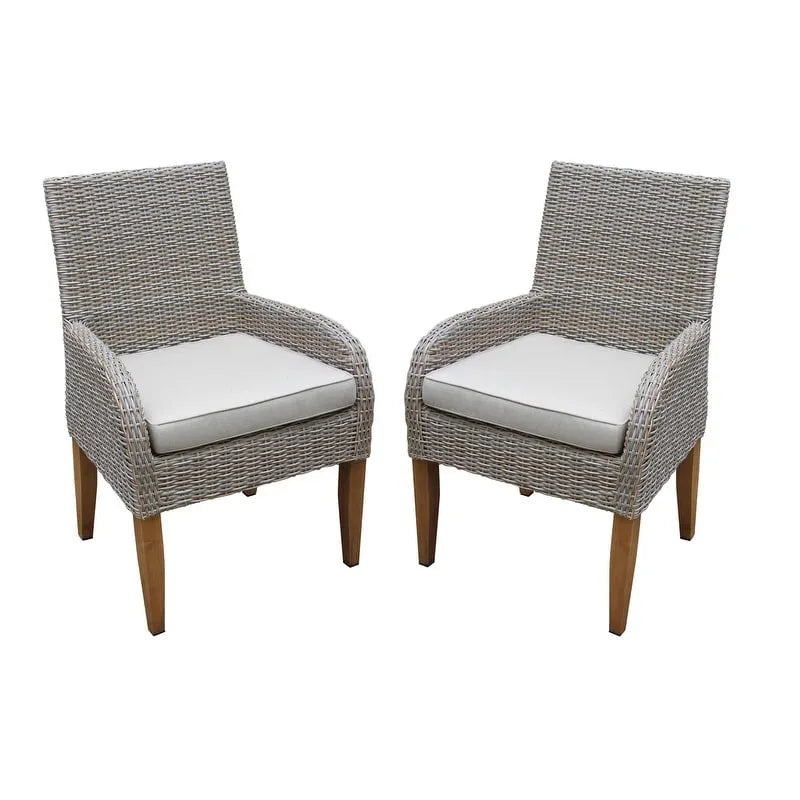 Ensemble de salle à manger Nadine 7 pièces en teck avec chaises en osier de frêne - S/O