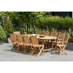 Ensemble de salle à manger d'extérieur de luxe 11 pièces en teck certifié FSC Amazonia Teak Toulon - 11 pièces
