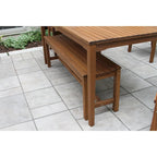 Ensemble de salle à manger Eilaf 6 pièces Eucalyptus avec chaises empilables de luxe