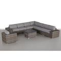 LSI Wicker 7 - Salon de jardin 7 places en osier avec coussins