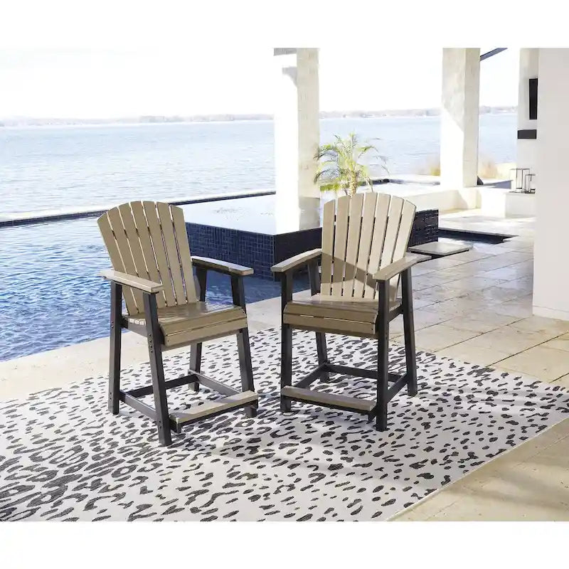 Tabouret de bar d'extérieur hauteur comptoir Ashley Eisely (Lot de 2)