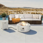 Ensemble de mobilier de jardin en osier COSIEST 5 pièces avec brasero