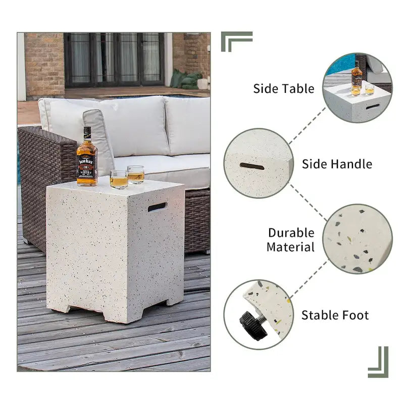 Ensemble de mobilier de jardin en osier COSIEST 5 pièces avec brasero