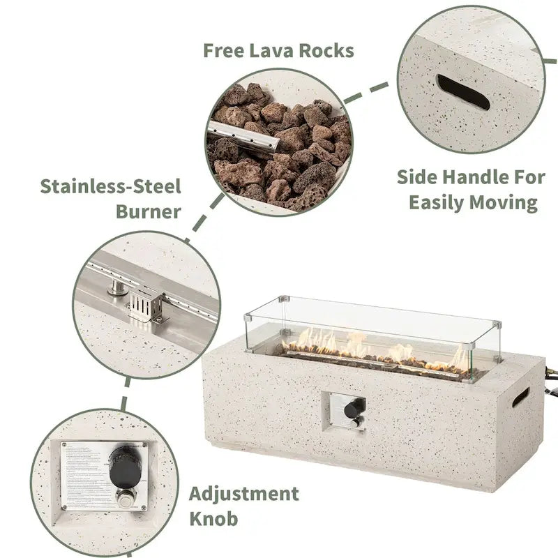 Ensemble de mobilier de jardin en osier COSIEST 5 pièces avec brasero