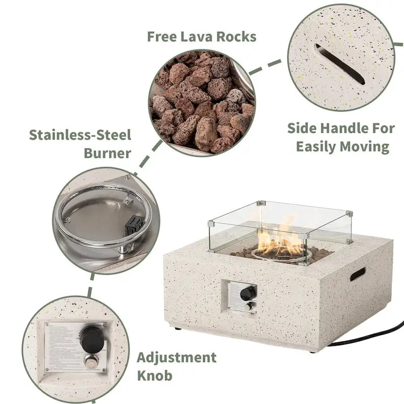 Ensemble de mobilier de jardin en osier COSIEST 5 pièces avec brasero
