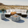 COSIEST Outdoor Patio Wicker Furniture Set w Fire and Water Fountain