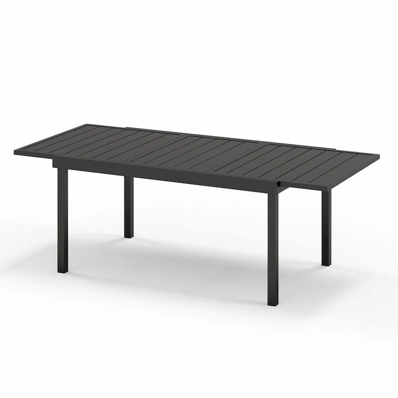 MAISON ARTS Ensemble de salle à manger d'extérieur 7/9 pièces avec 6 chaises à motif arrière amélioré en métal thermolaqué et 1 table extensible en métal