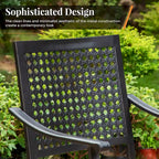MAISON ARTS Ensemble de salle à manger d'extérieur 7/9 pièces avec 6 chaises à motif arrière amélioré en métal thermolaqué et 1 table extensible en métal