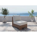Nico Sunbrella Armless Center, Natural Teak