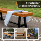 MAISON ARTS Ensemble de salle à manger de patio 6 pièces en bois d'acacia et rotin avec coussins