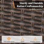 MAISON ARTS Ensemble de salle à manger de patio 6 pièces en bois d'acacia et rotin avec coussins