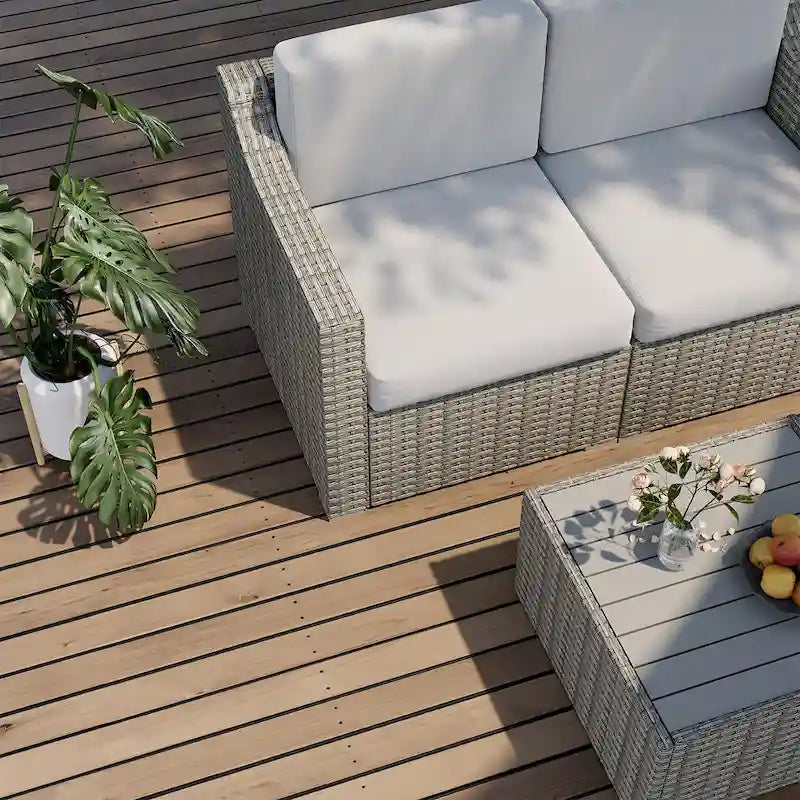 Ensemble de conversation de patio sectionnel 10 pièces