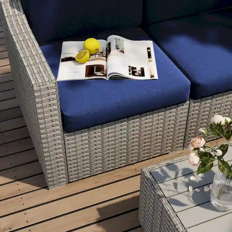 Ensemble de conversation de patio sectionnel 10 pièces