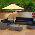 Ensemble de conversation de patio sectionnel 10 pièces