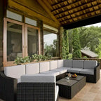 Ensemble de conversation de patio sectionnel 10 pièces