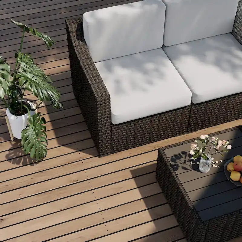 Ensemble de conversation de patio sectionnel 10 pièces