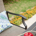 MAISON ARTS Ensemble repas de patio 7 ou 5 pièces avec chaises rembourrées en textilène à accoudoirs ondulés et table en métal