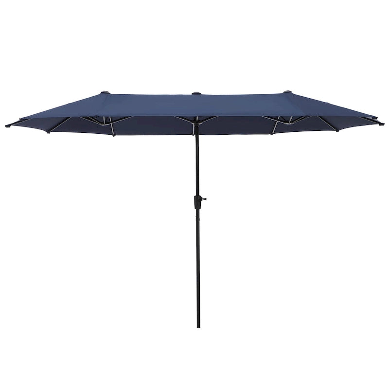Ensemble de salle à manger d'extérieur 8 pièces en métal avec revêtement électrophorétique et parasol