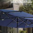 Ensemble de salle à manger d'extérieur 8 pièces en métal avec revêtement électrophorétique et parasol