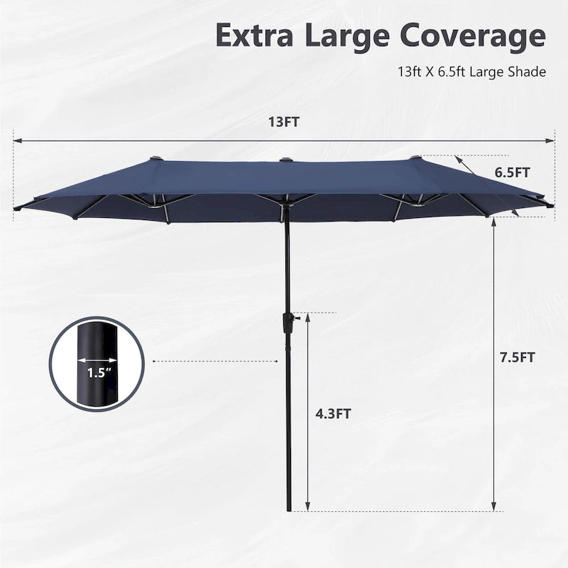 Ensemble de salle à manger d'extérieur 8 pièces en métal avec revêtement électrophorétique et parasol
