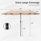 Ensemble de salle à manger d'extérieur 8 pièces en métal avec revêtement électrophorétique et parasol