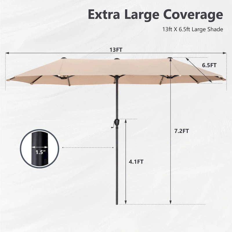 Ensemble de salle à manger d'extérieur 8 pièces en métal avec revêtement électrophorétique et parasol