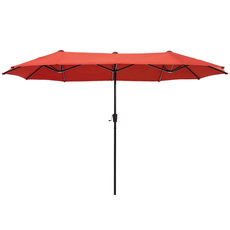 Ensemble de salle à manger d'extérieur 8 pièces en métal avec revêtement électrophorétique et parasol