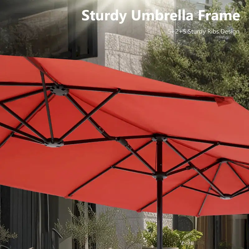 Ensemble de salle à manger d'extérieur 8 pièces en métal avec revêtement électrophorétique et parasol