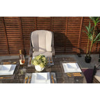 Ensemble de salle à manger en osier de 5 pièces pour patio avec 4 fauteuils