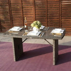Ensemble de salle à manger en osier de 5 pièces pour patio avec 4 fauteuils