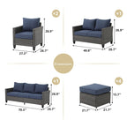 Ensemble de mobilier de jardin canapé sectionnel 8 pièces