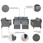 Ensemble de mobilier de jardin canapé sectionnel 8 pièces